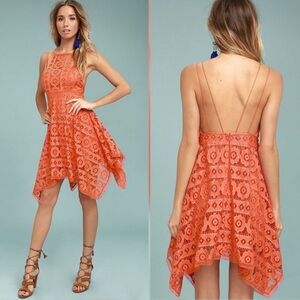 Free People Just Like Honey Lace Dress Orange 4